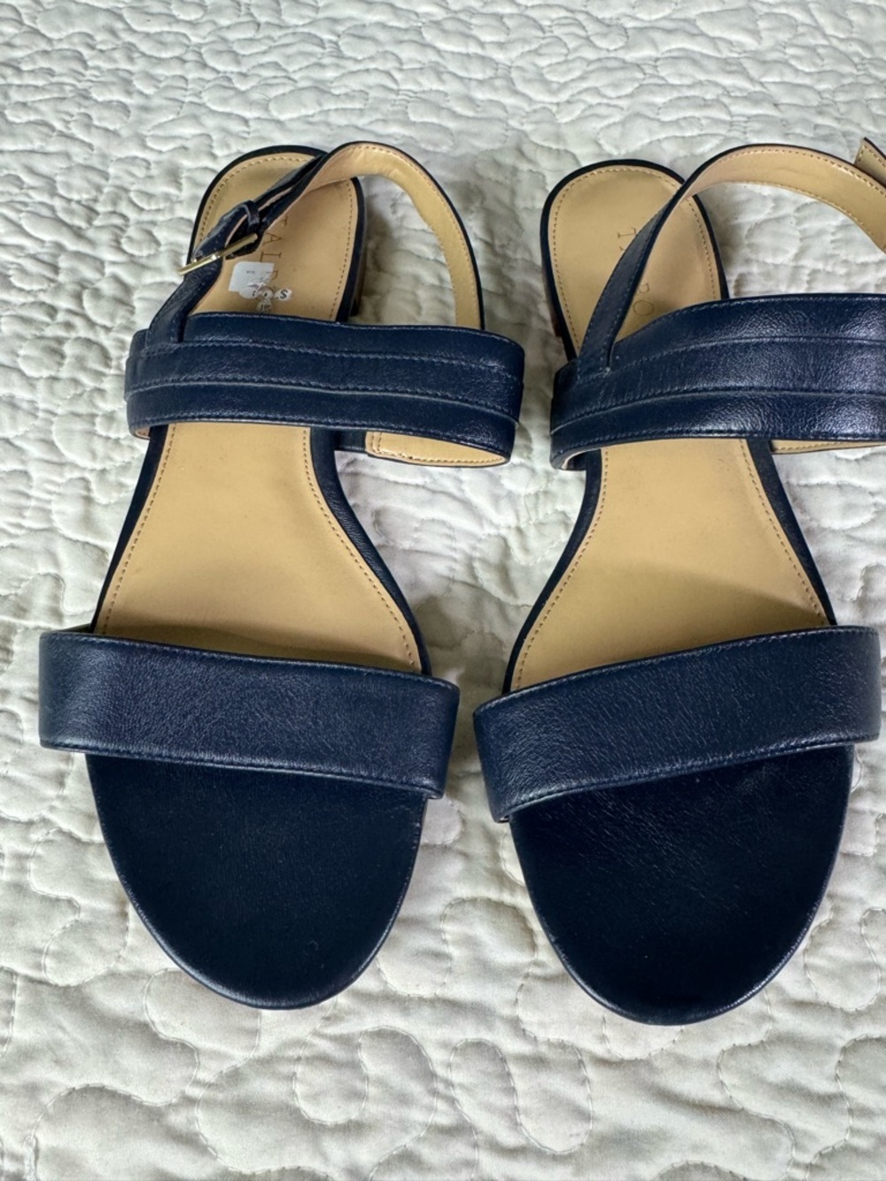 Talbots Navy Strap Leather Slingback Sandals Sz 9.5
